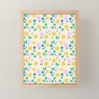 Vintage flowers pattern  Mini Art Print Gallery Image 1