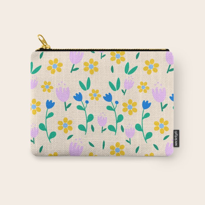 Vintage flowers pattern  Carry All Pouch Gallery Image 1