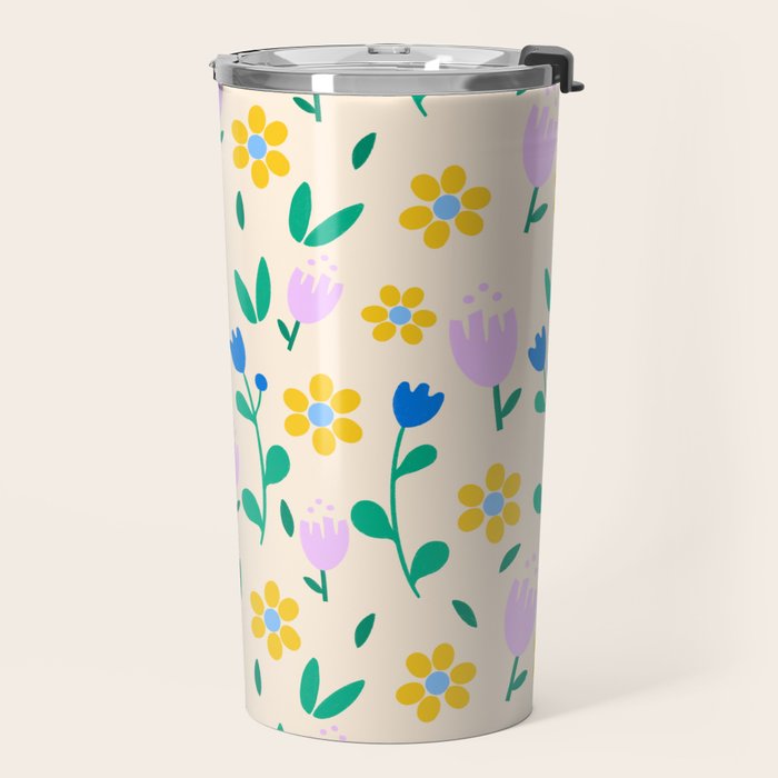 Vintage flowers pattern  Travel Mug Gallery Image 2