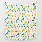 Vintage flowers pattern  Wall Tapestry Gallery Image 4