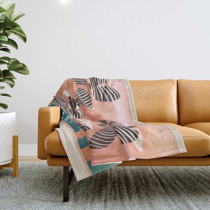 Tropical Sunset Palms III Throw Blanket Gallery Image 1