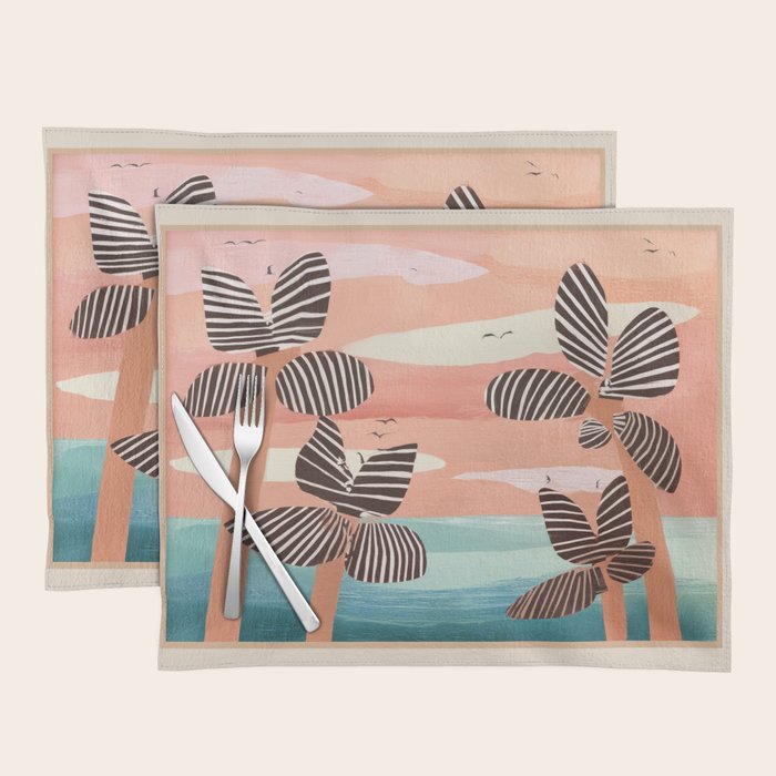 Tropical Sunset Palms III Placemat Gallery Image 1