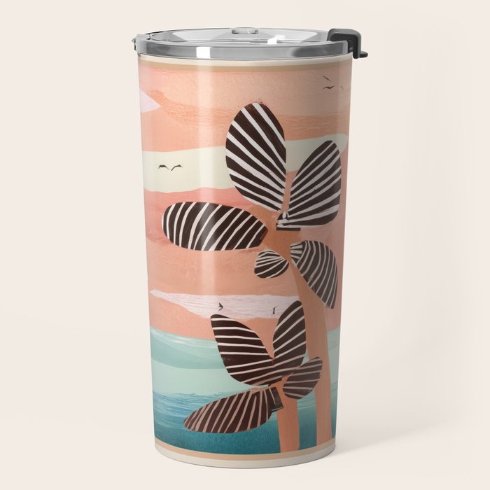 Tropical Sunset Palms III Travel Mug Gallery Image 2