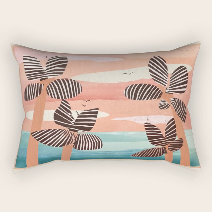 Tropical Sunset Palms III Rectangular Pillow Gallery Image 1