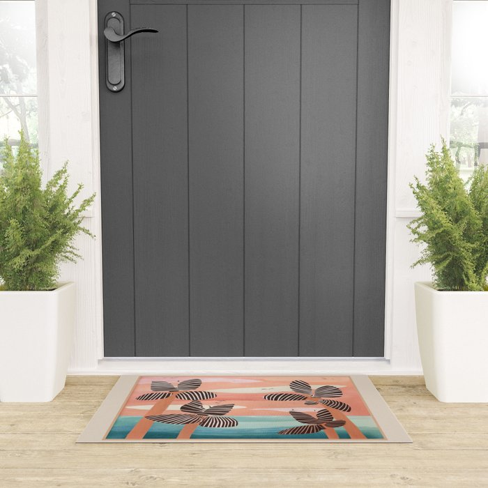 Tropical Sunset Palms III Welcome Mat Gallery Image 3
