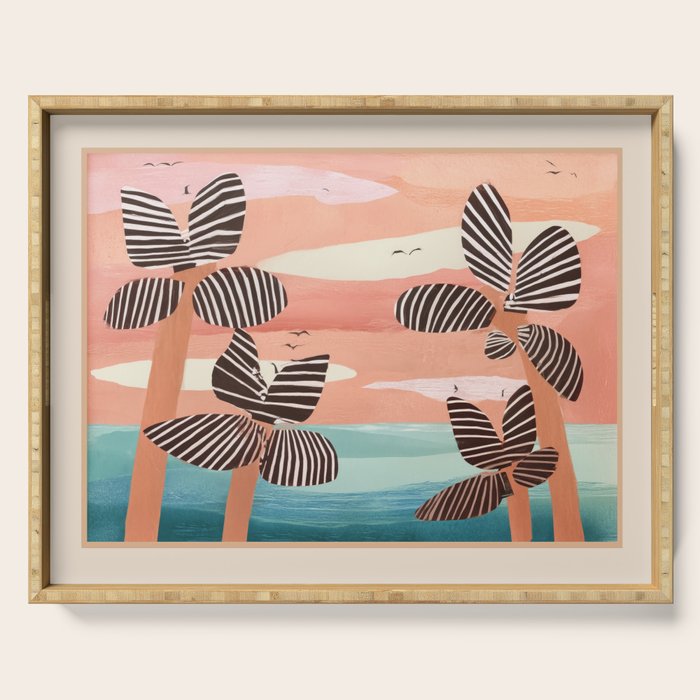 Tropical Sunset Palms III Serving Tray Gallery Image 1