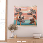 Tropical Sunset Palms III Wall Tapestry Gallery Image 2