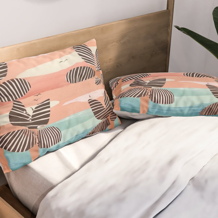 Tropical Sunset Palms III Pillow Sham Gallery Image 2