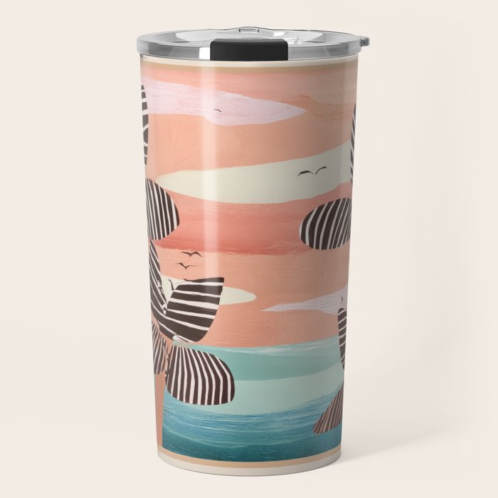 Tropical Sunset Palms III Travel Mug Gallery Image 1