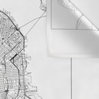 San Francisco White Map Wall Tapestry Gallery Image 3