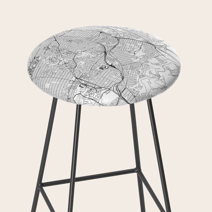 San Francisco White Map Stool Gallery Image 2