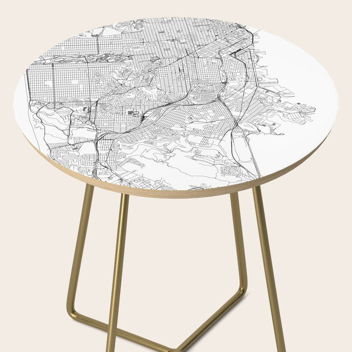 San Francisco White Map Side Table Gallery Image 2