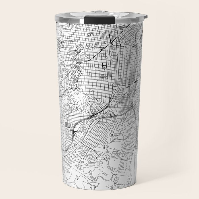 San Francisco White Map Travel Mug Gallery Image 1