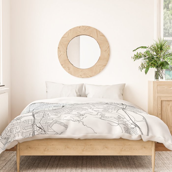 San Francisco White Map Duvet Cover Gallery Image 3