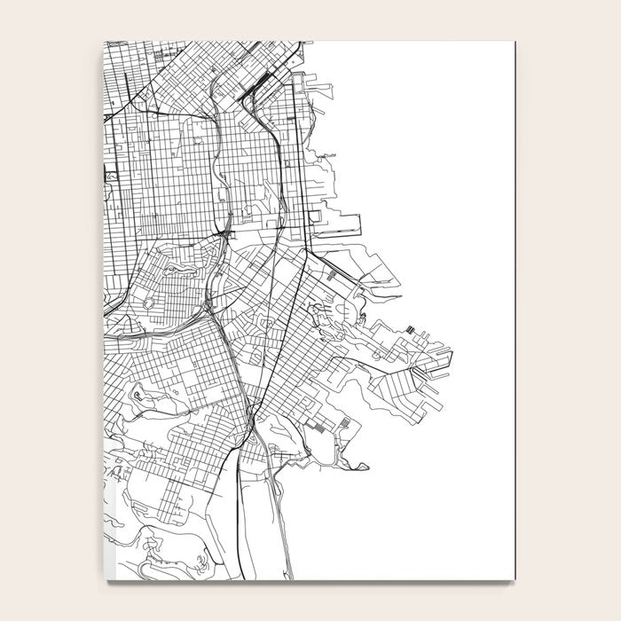 San Francisco White Map Notebook Gallery Image 4
