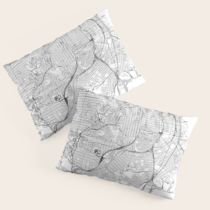 San Francisco White Map Pillow Sham Gallery Image 1