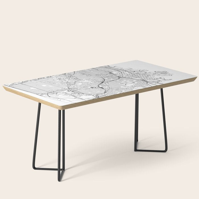 San Francisco White Map Coffee Table Gallery Image 1