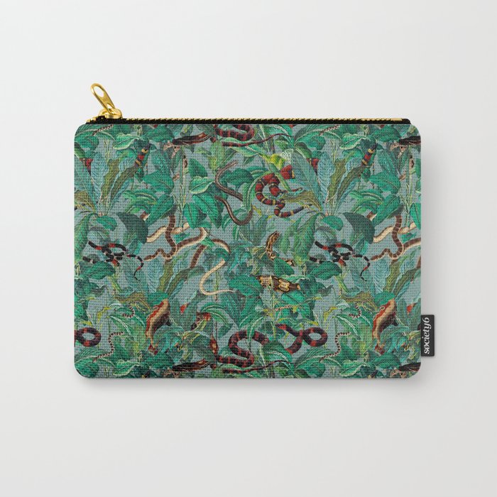 Leaf and Snake pattern Carry All Pouch Gallery Image 1