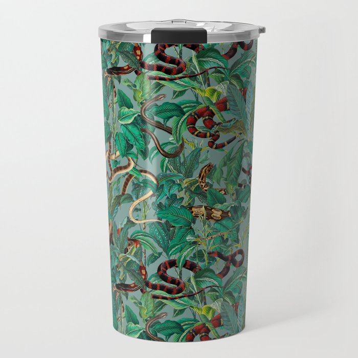 Leaf and Snake pattern Travel Mug Gallery Image 1