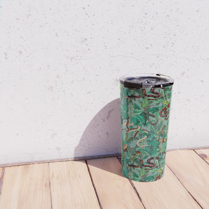 Leaf and Snake pattern Travel Mug Gallery Image 4