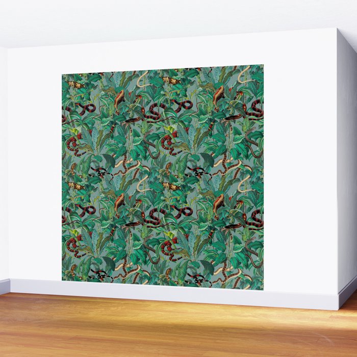 Leaf and Snake pattern Wall Mural Gallery Image 2