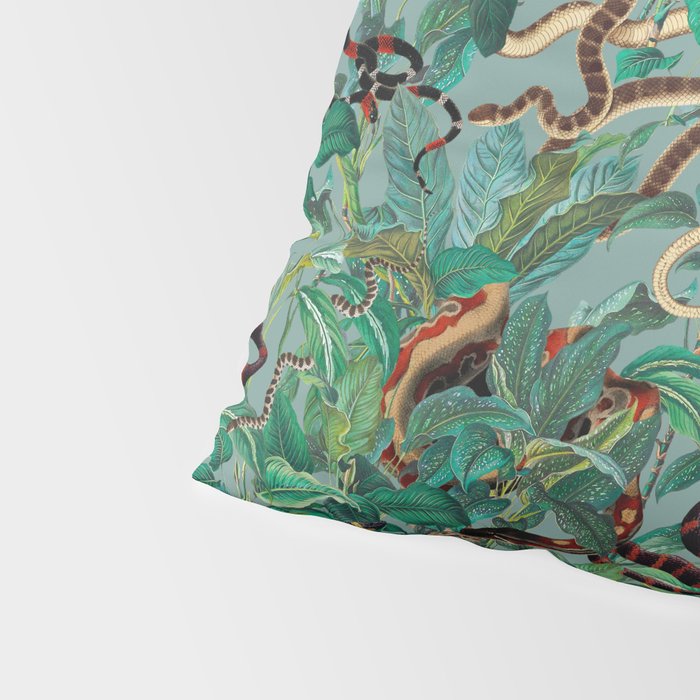 Leaf and Snake pattern Pillow Sham Gallery Image 4