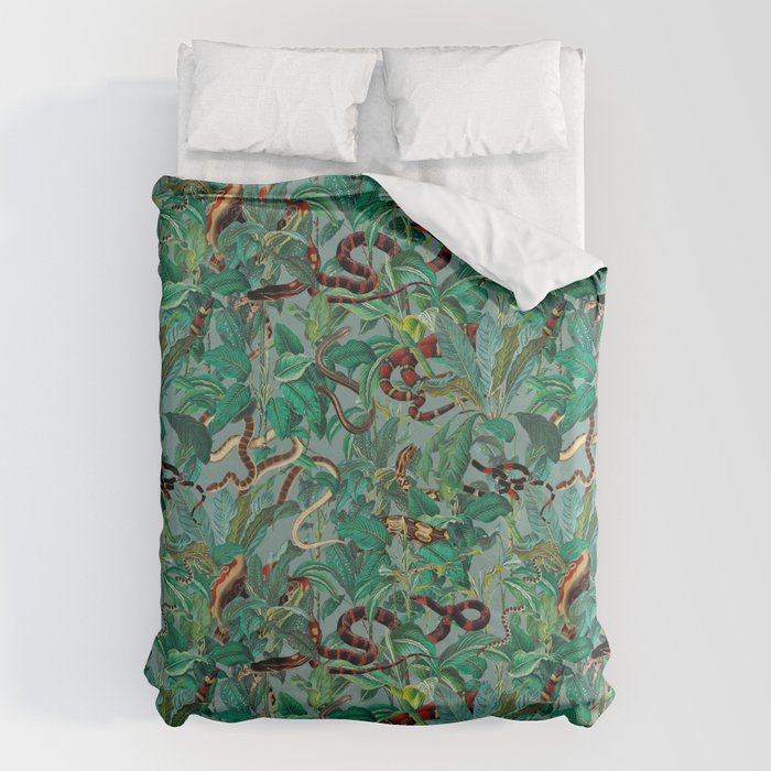 Leaf and Snake pattern Duvet Cover Gallery Image 6