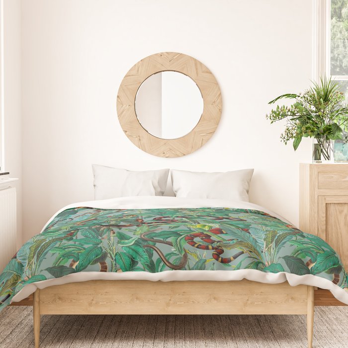 Leaf and Snake pattern Duvet Cover Gallery Image 3