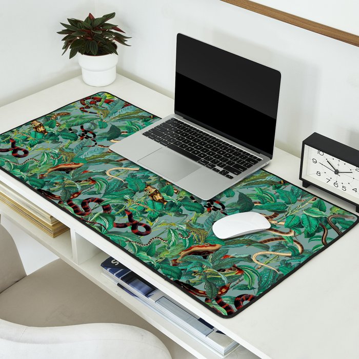 Leaf and Snake pattern Desk Mat Gallery Image 2