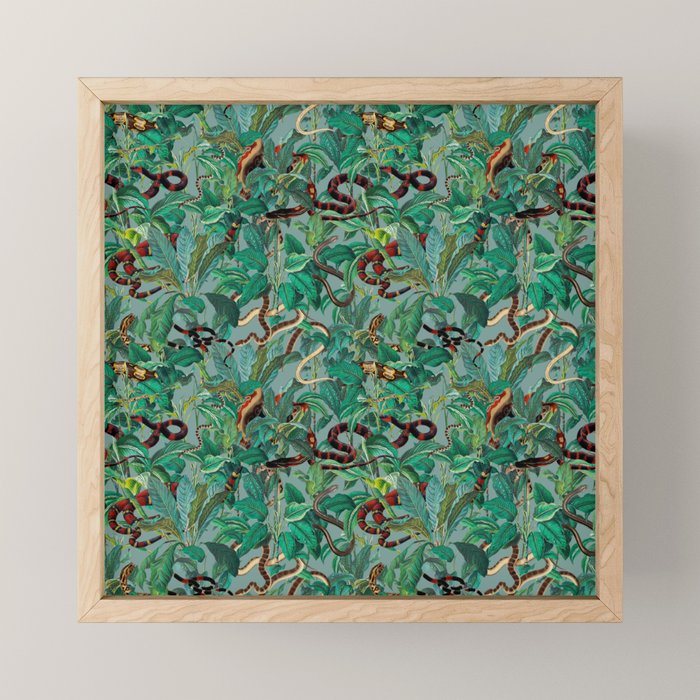 Leaf and Snake pattern Mini Art Print Gallery Image 1