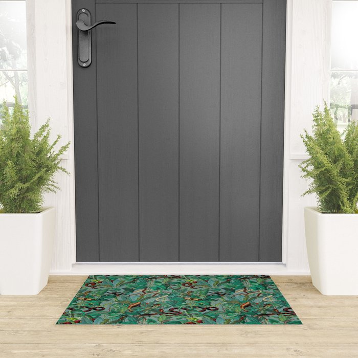 Leaf and Snake pattern Welcome Mat Gallery Image 3
