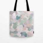 Fuzzy Flowers II - Mint Seafoam Green Dusty Rose Blush Pink Pastel Abstract Flower Painting Art Tote Bag Gallery Image 1