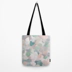 Fuzzy Flowers II - Mint Seafoam Green Dusty Rose Blush Pink Pastel Abstract Flower Painting Art Tote Bag Gallery Image 2