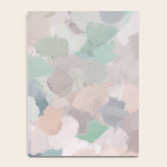 Fuzzy Flowers II - Mint Seafoam Green Dusty Rose Blush Pink Pastel Abstract Flower Painting Art Notebook Gallery Image 4