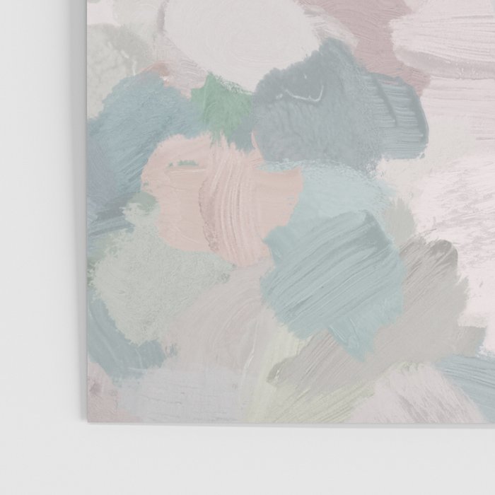 Fuzzy Flowers II - Mint Seafoam Green Dusty Rose Blush Pink Pastel Abstract Flower Painting Art Poster Gallery Image 3