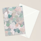 Fuzzy Flowers II - Mint Seafoam Green Dusty Rose Blush Pink Pastel Abstract Flower Painting Art Stationery Card Gallery Image 2
