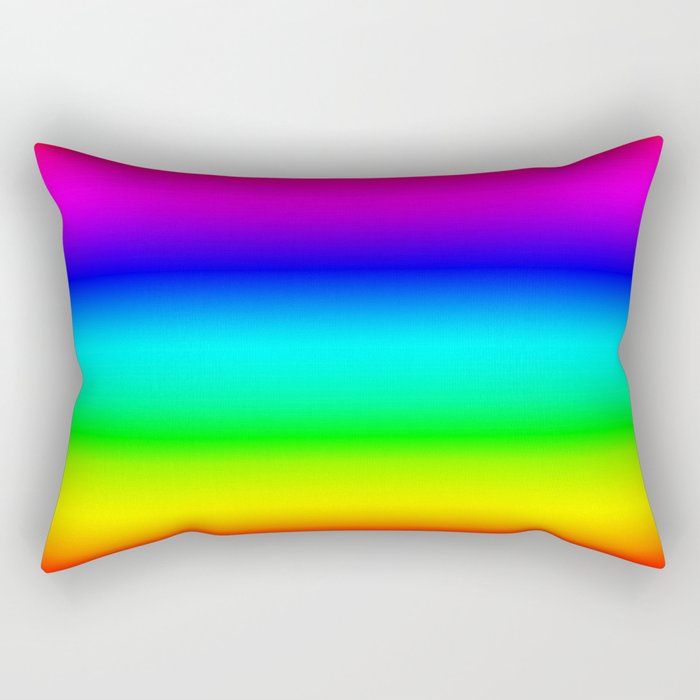 Modern Bright Rainbow Colors Ombre Rectangular Pillow Gallery Image 1