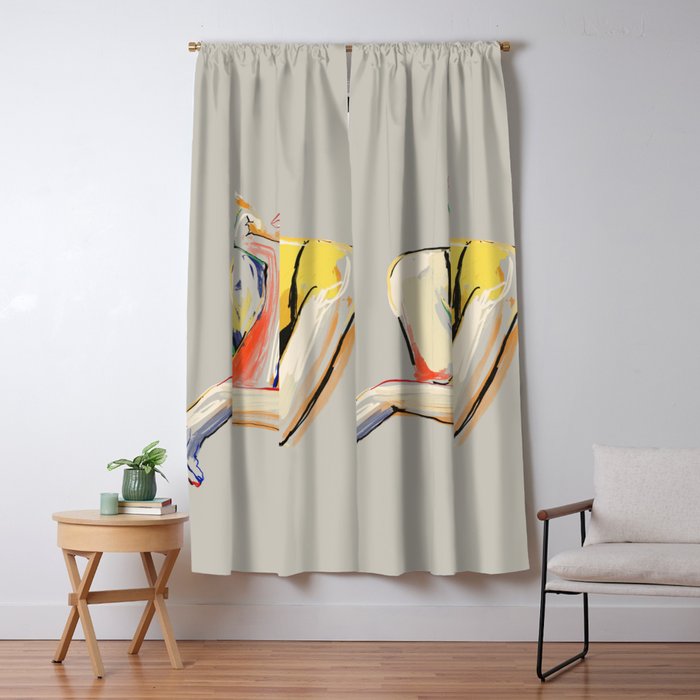 Minimal Abstract Woman 3 Window Curtain Gallery Image 5