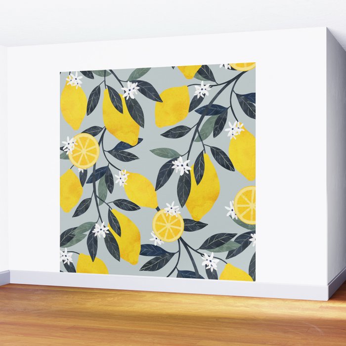 Lemons pattern Wall Mural Gallery Image 2