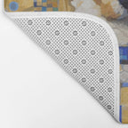Gustav Klimt Style Dog in Blue and White Ruffled Collar Bath Mat Gallery Image 2
