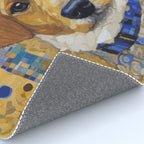 Gustav Klimt Style Dog in Blue and White Ruffled Collar Rug Gallery Image 4