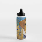 Gustav Klimt Style Dog in Blue and White Ruffled Collar Water Bottle Gallery Image 3