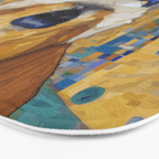 Gustav Klimt Style Dog in Blue and White Ruffled Collar Bath Mat Gallery Image 3