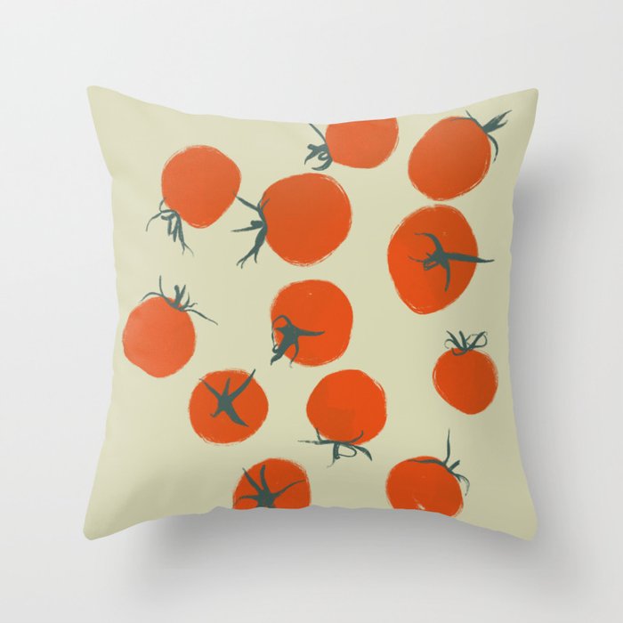 Dozen Pomodoros Throw Pillow Gallery Image 1