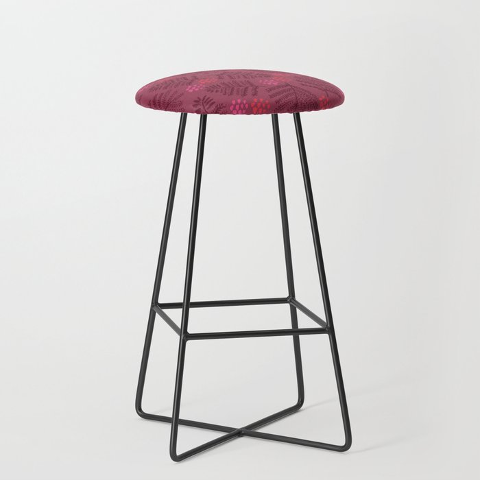Winter & Woodsy Pine Trees in Ruby Red Stool Gallery Image 1