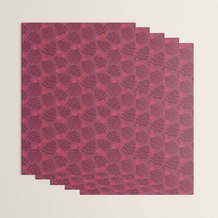 Winter & Woodsy Pine Trees in Ruby Red Wrapping Paper Gallery Image 3