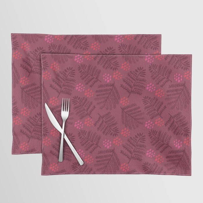 Winter & Woodsy Pine Trees in Ruby Red Placemat Gallery Image 1