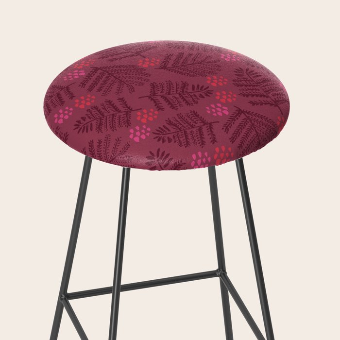 Winter & Woodsy Pine Trees in Ruby Red Stool Gallery Image 2