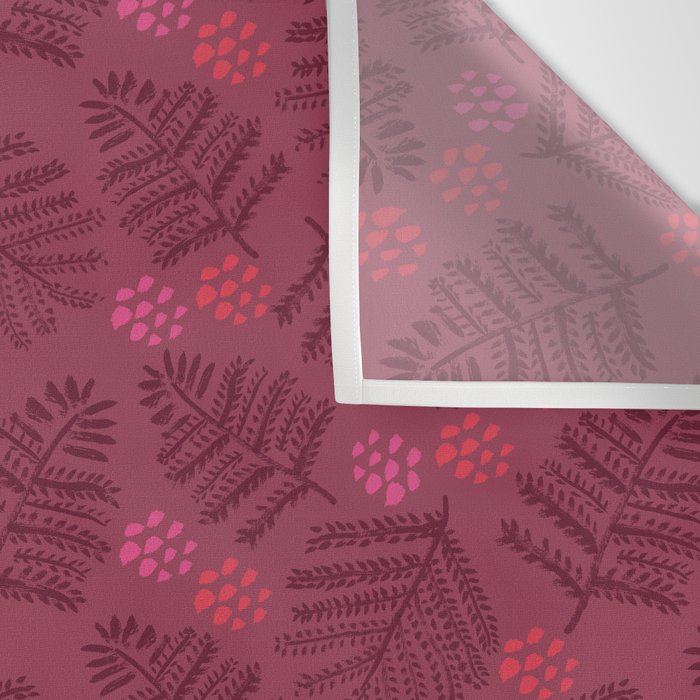 Winter & Woodsy Pine Trees in Ruby Red Wall Tapestry Gallery Image 3