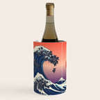 The Great Wave of Black Pug Wine Chiller Gallery Image 1